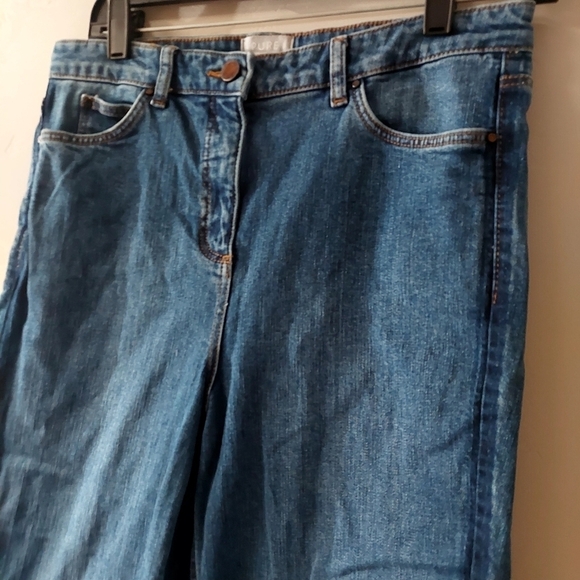 PURE Denim Montepellier Blue Jeans Women Size 6 Contrast Side Stripe Boyfriend - Picture 6 of 8